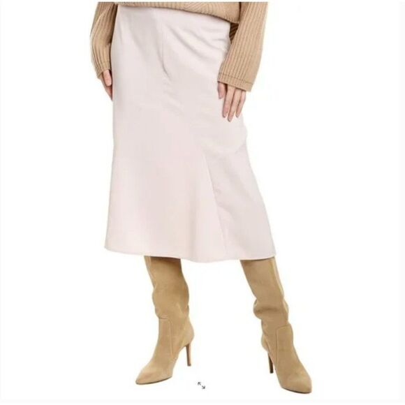 Thakoon Slip Skirt Womens 2 Pink High Waisted Midi Blush NEW - Picture 5 of 10